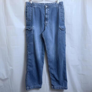 Vintage Levi's Dry Goods 581-6021 Baggy Cargo Jeans Men's Size 36x32 Blue